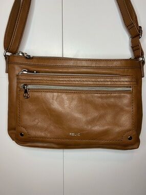 Relic Brown Multi Zip Crossbody Bag